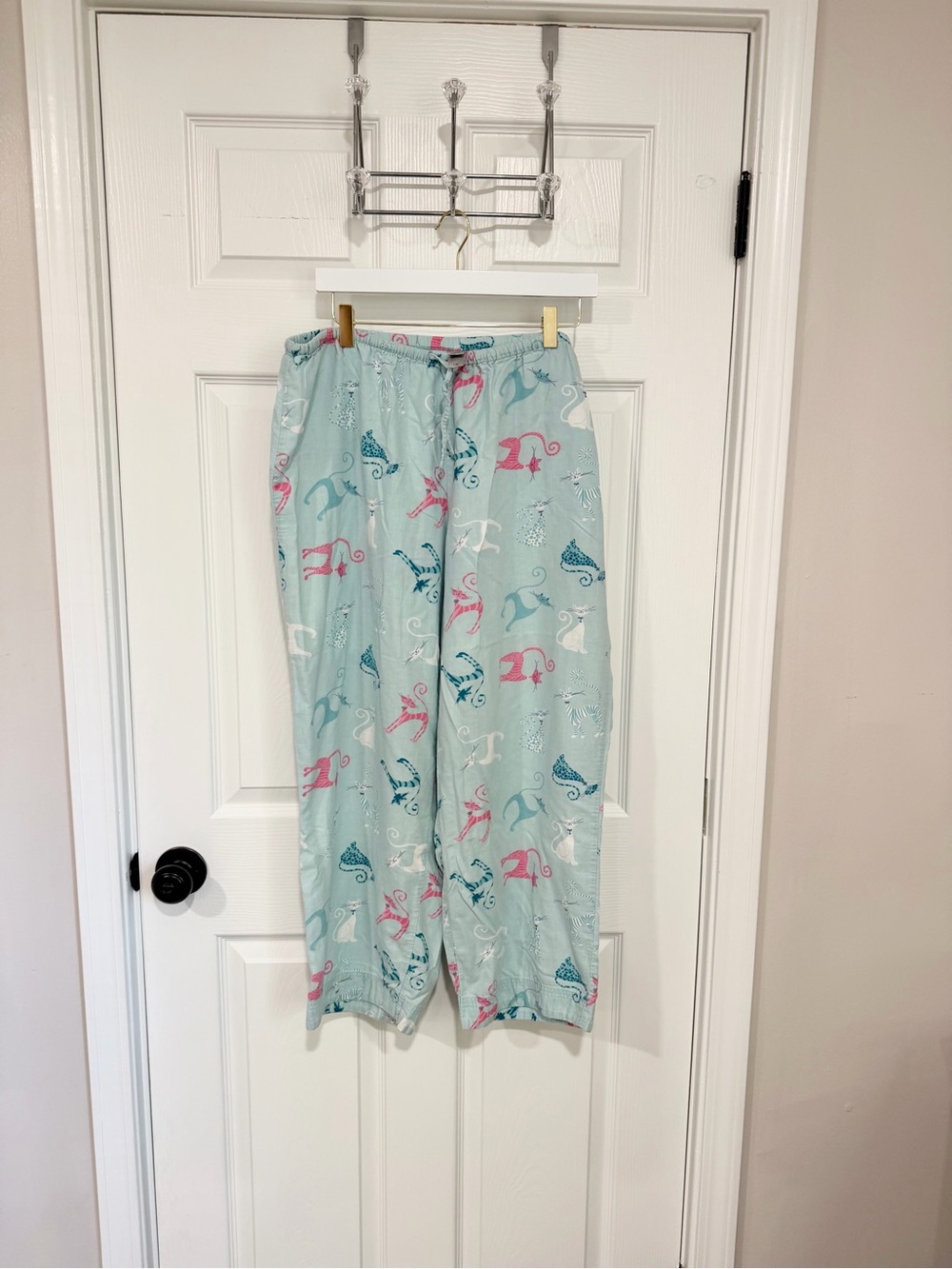 Delicates Cat Print Cotton Pajama Set Cozy Playful Lounge Large Sleepwear - Picture 7 of 9
